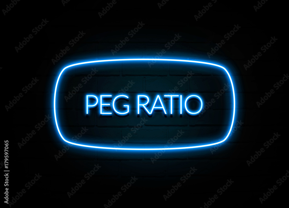 Peg Ratio - colorful Neon Sign on brickwall Peg Ratio - colorful Neon Sign on brickwall