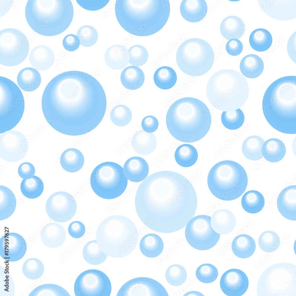 seamless abstract pattern of colored circles. Blue circles on a white background. Vector. textiles, background, packaging, printing, website