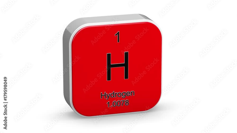 Hydrogen element symbol from the periodic table on red rounded square icon Hydrogen element symbol from the periodic table on red rounded square icon