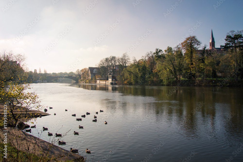 Idyllic view of Halle (Saale), Germany on a sunny day in Autumn Idyllic view of Halle (Saale), Germany on a sunny day in Autumn