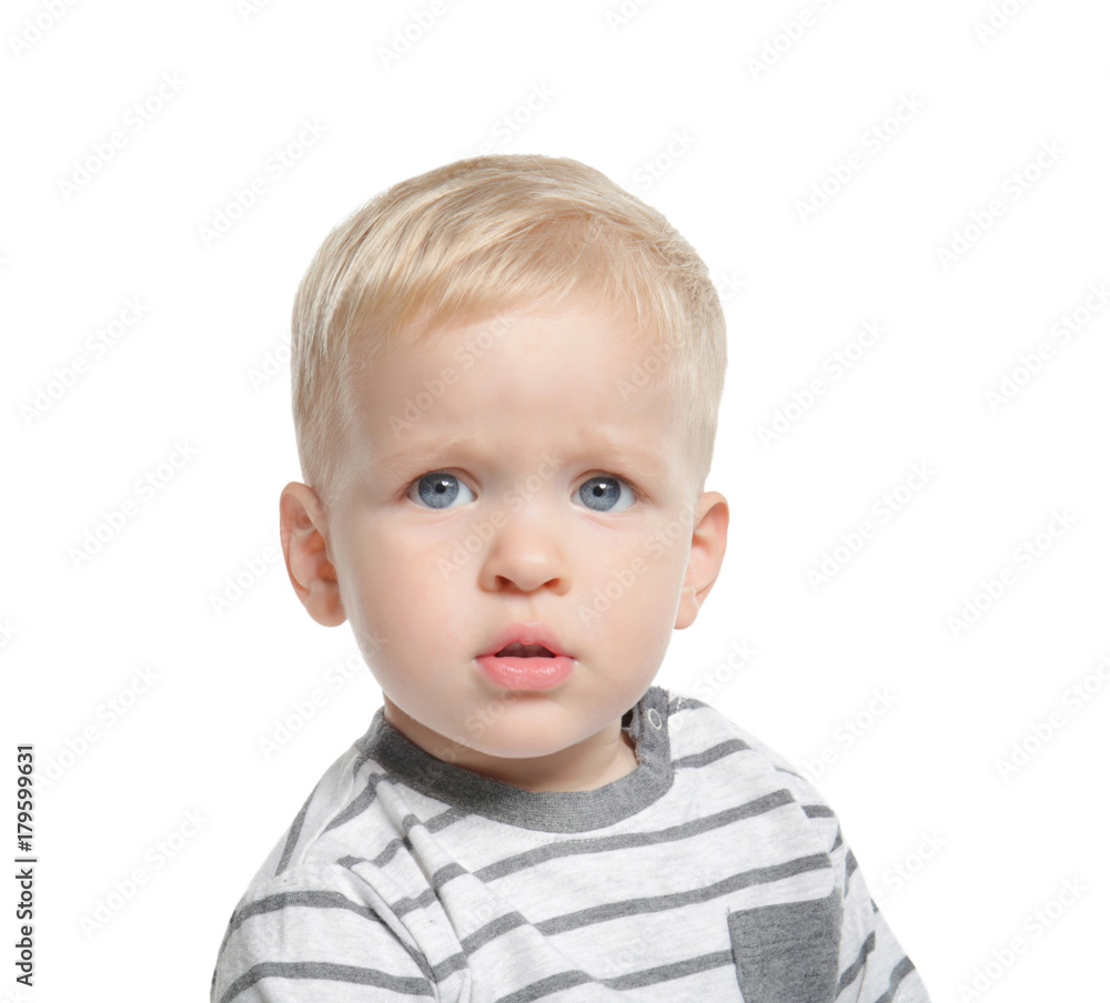 Cute little baby, isolated on white Cute little baby, isolated on white