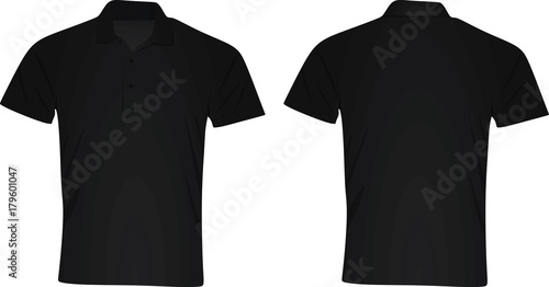 Black polo t shirt. vector illustration