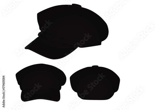 Black beret cap. vector illustration