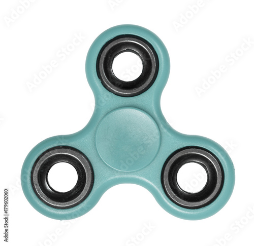 Cyan Fidget Spinner isolated on a white background