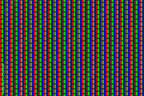 RGB Screen dots seamless pattern. Analog display television. Close Up Texture