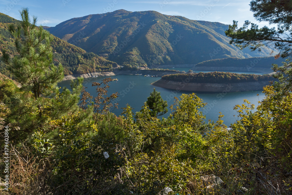Autumn landscape of the Vacha (Antonivanovtsy) Reservoir, Rhodopes Mountain, Bulgaria Autumn landscape of the Vacha (Antonivanovtsy) Reservoir, Rhodopes Mountain, Bulgaria