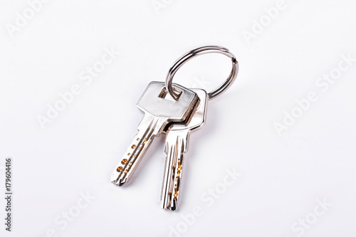 Vászonkép Doors keys isolated on white background