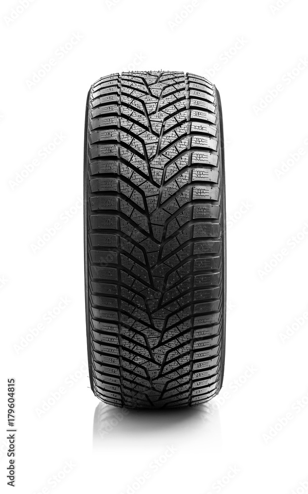 Winter tire on a white background.