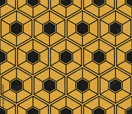 Template_cleaAbstract geometric background. Hexagonal mesh with embedded cells. Vector seamless illustration. Rhythmic repeating pattern. Modern style for geometric templates.Setr