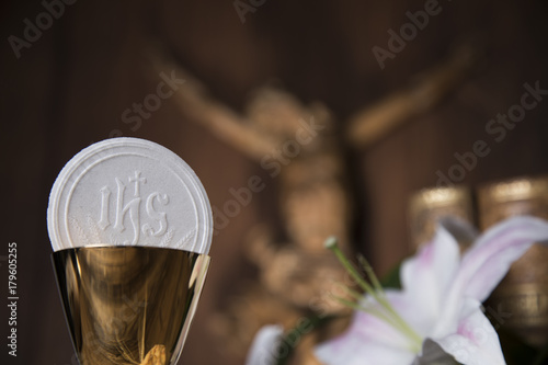 Eucharist, sacrament of communion background 