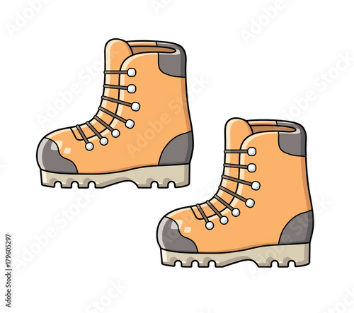 Hiking boots isolated.