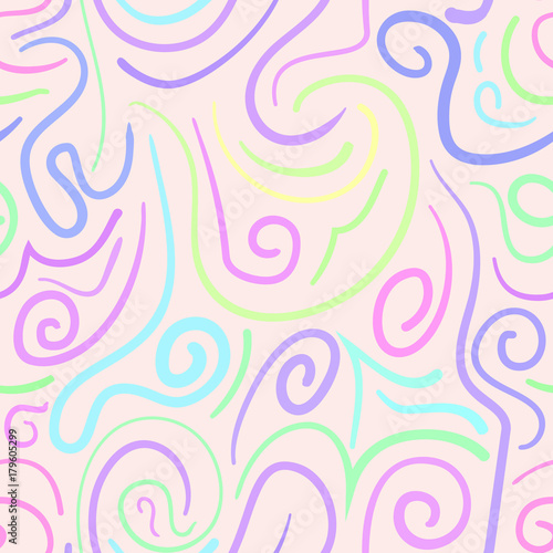 abstract vector colored swirls seamless pattern