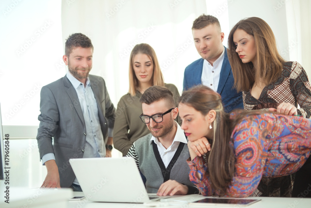Group of young businesspeople are working together on new business ideas Group of young businesspeople are working together on new business ideas