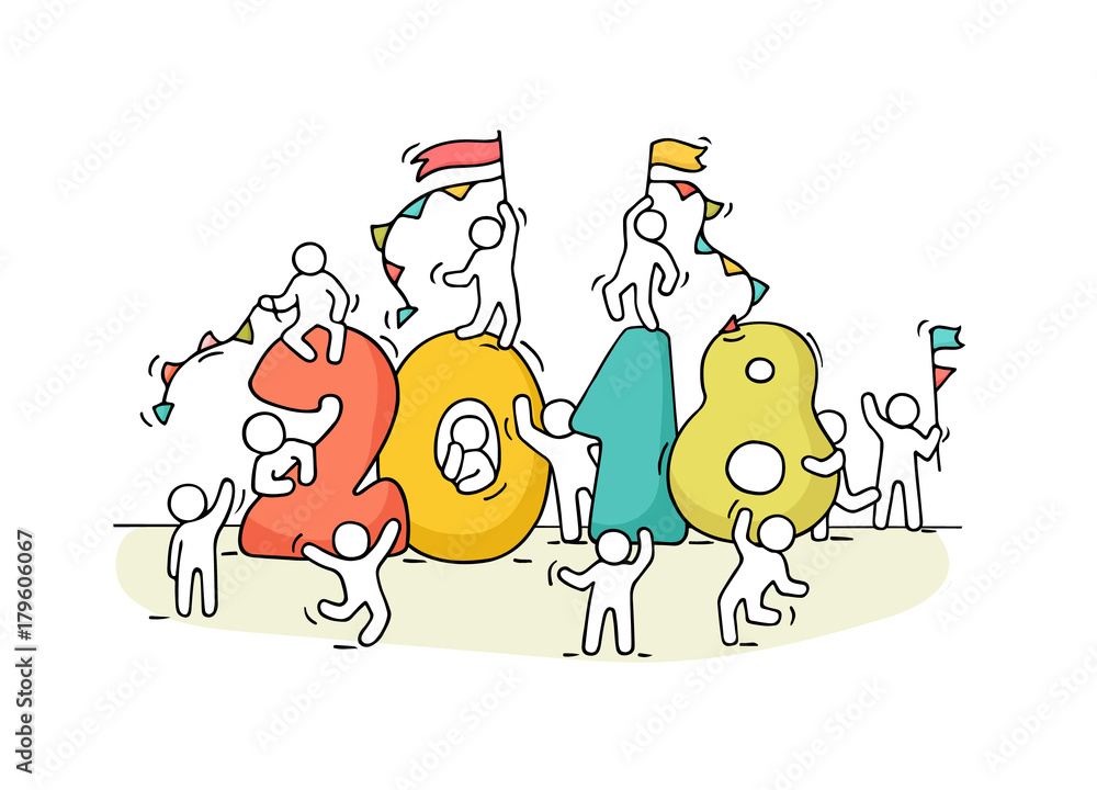 Fototapeta premium 2018 Happy New Year background.