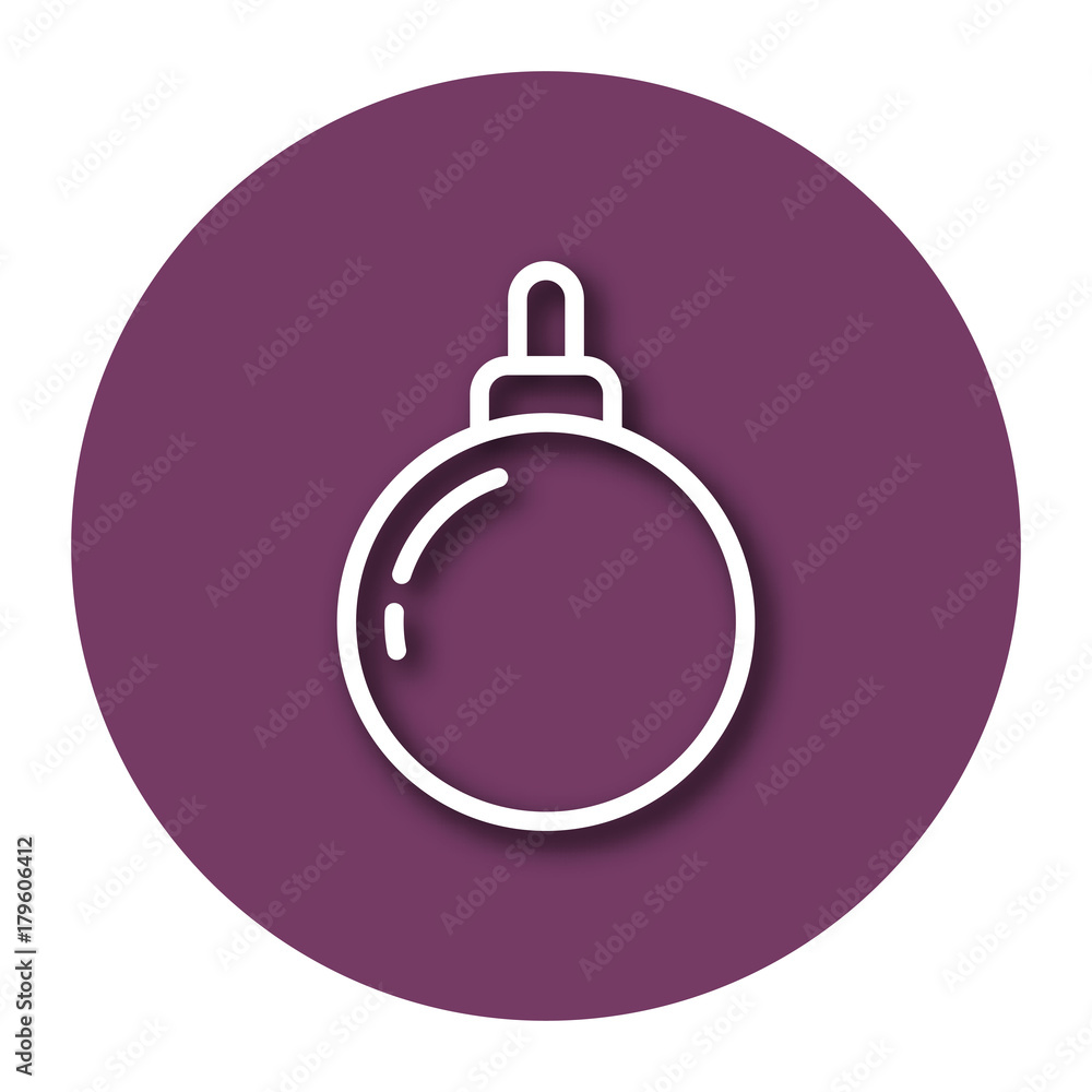 Line icon of Christmas tree decoration with shadow. EPS 10 Line icon of Christmas tree decoration with shadow. EPS 10
