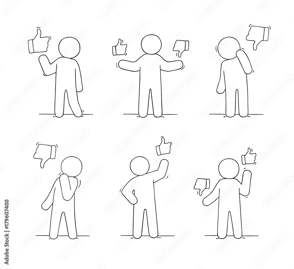 people with like and dislike signs. people with like and dislike signs.