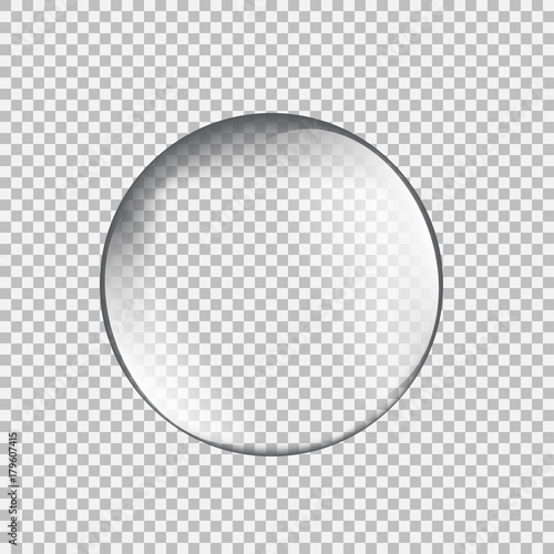 Transparent glass sphere with glares and highlights.