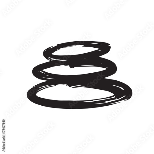 Zen Stones Ink Brush Vector