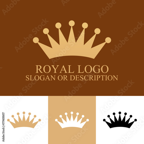Set of Icons with Crown - V...