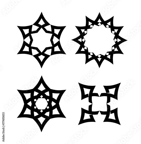 Set of Black Wiccan Symbols...