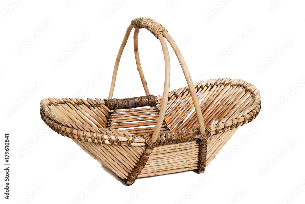 Wood basket isolated on white background Wood basket isolated on white background