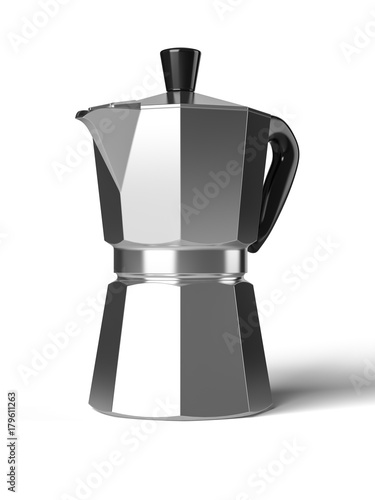 Canvas Print Vintage coffee pot isolated on a white background 3D rendering