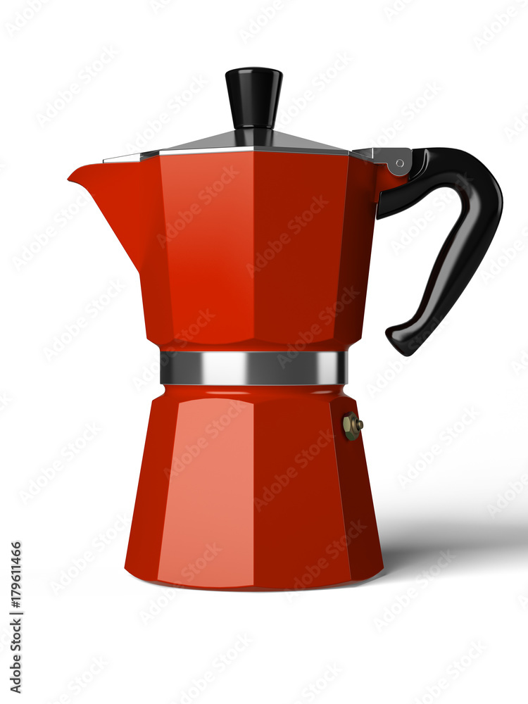 Vintage coffee pot isolated on a white background 3D rendering