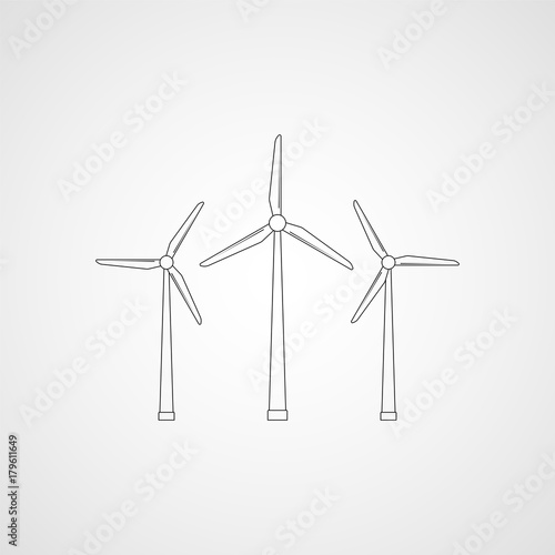 Wind turbines. Vector illustration © smastepanov2012