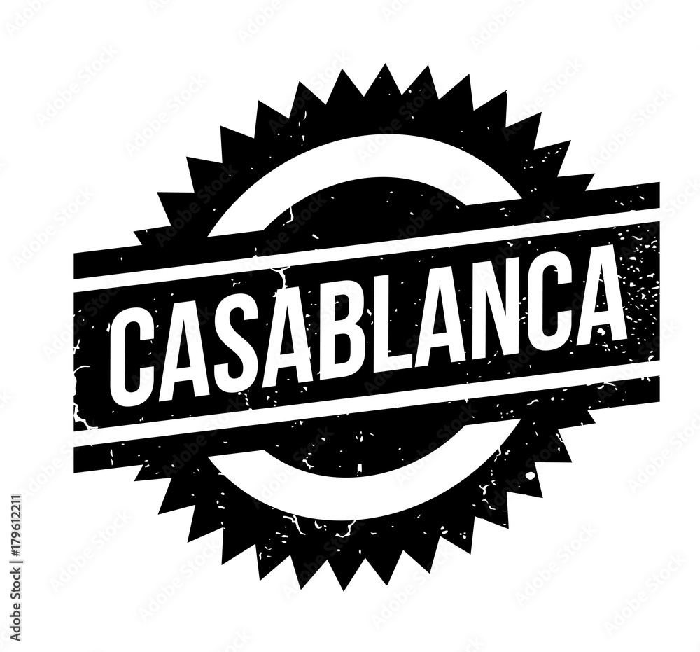 Casablanca rubber stamp. Grunge design with dust scratches. Effects can be easily removed for a clean, crisp look. Color is easily changed. Casablanca rubber stamp. Grunge design with dust scratches. Effects can be easily removed for a clean, crisp look. Color is easily changed.