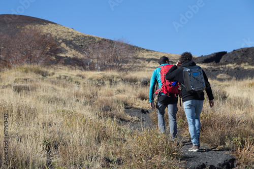 Young men hiker