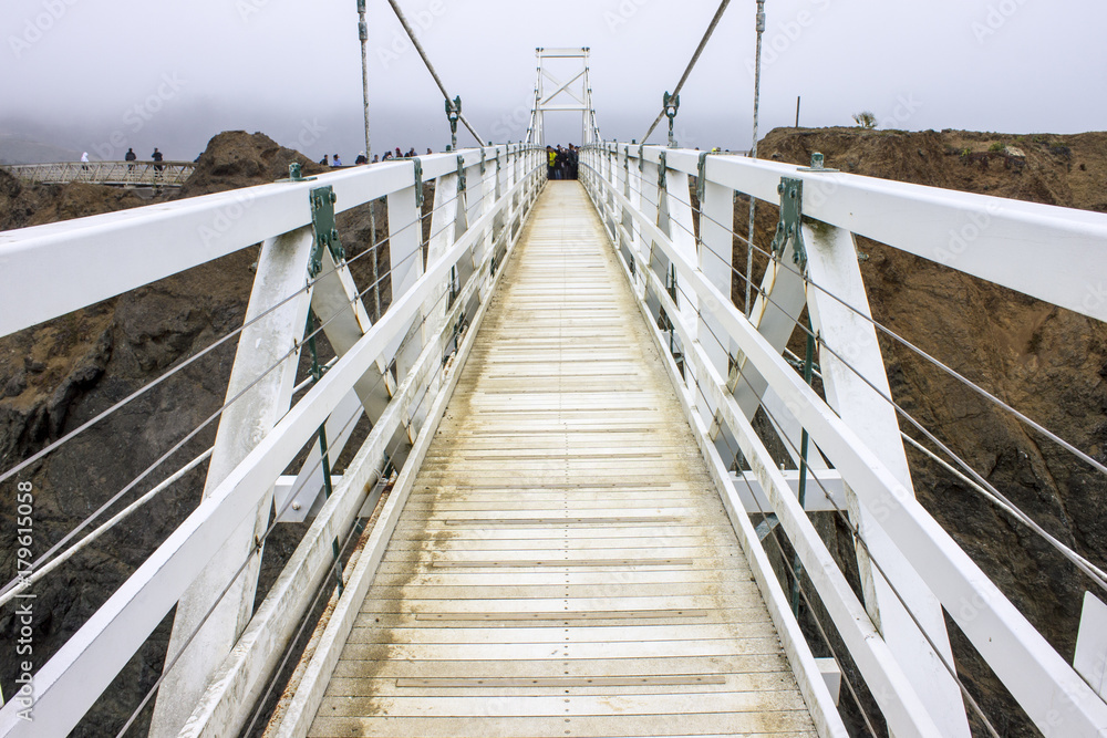 Fototapeta premium Point Bonita Lighthouse, located at the San Francisco Bay entrance in the Marin Headlands near Sausalito, California