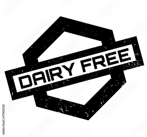 Dairy Free rubber stamp. Grunge design with dust scratches. Effects can be easily removed for a clean, crisp look. Color is easily changed.