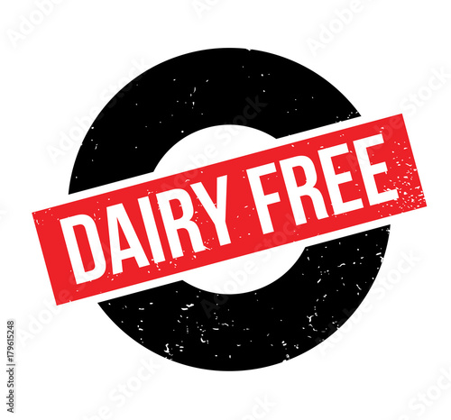 Dairy Free rubber stamp. Grunge design with dust scratches. Effects can be easily removed for a clean, crisp look. Color is easily changed.