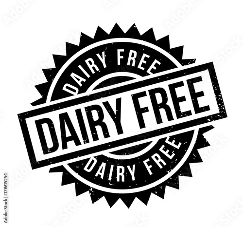 Dairy Free rubber stamp. Grunge design with dust scratches. Effects can be easily removed for a clean, crisp look. Color is easily changed.