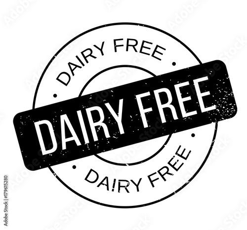 Dairy Free rubber stamp. Grunge design with dust scratches. Effects can be easily removed for a clean, crisp look. Color is easily changed.
