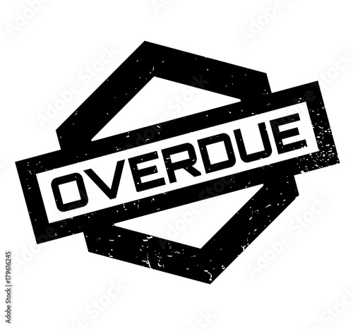Overdue rubber stamp. Grunge design with dust scratches. Effects can be easily removed for a clean, crisp look. Color is easily changed.