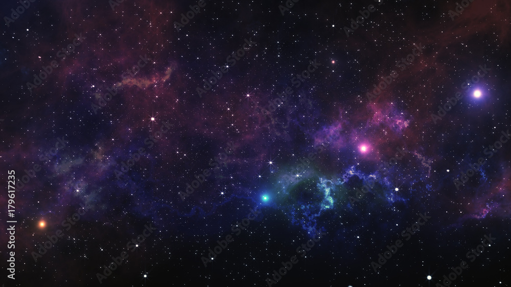 Space nebula. 3d Illustration, for use with projects on science, research, and education.