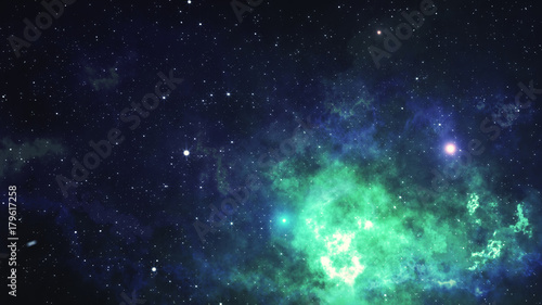 Space nebula. 3d Illustration, for use with projects on science, research, and education.