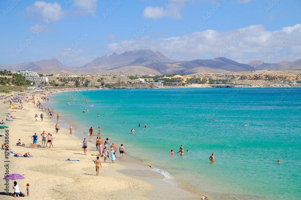 Beach Costa Calma on Fuerteventura, Spain.