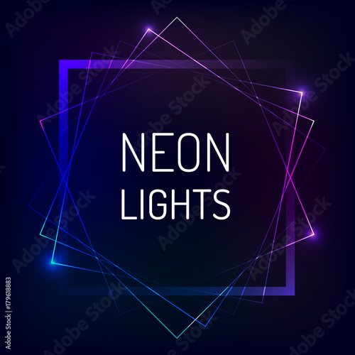 Abstract neon square electric frame