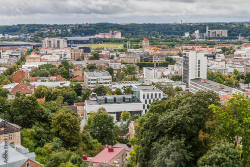 Aerial view of Kaunas, Lithuania.
