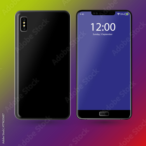 High detailed Realistic smartphone. Vector illustration.