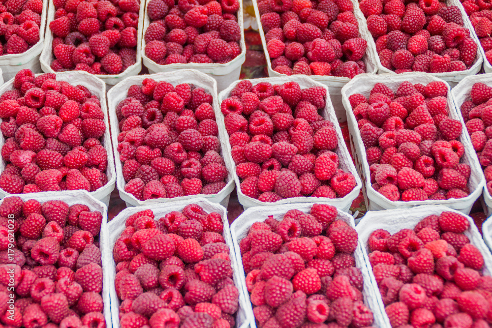 Raspberry stall at Riga Central market, Latvia Raspberry stall at Riga Central market, Latvia