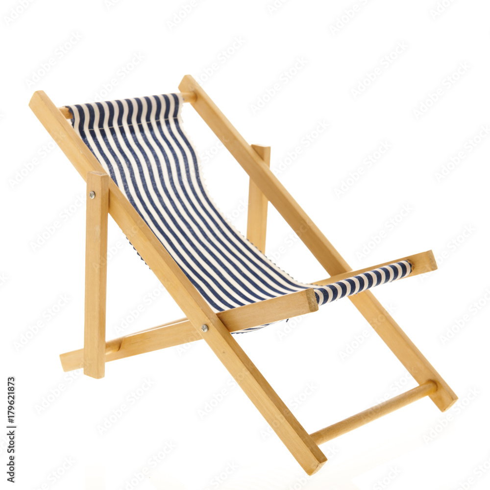 Blue striped beach chair