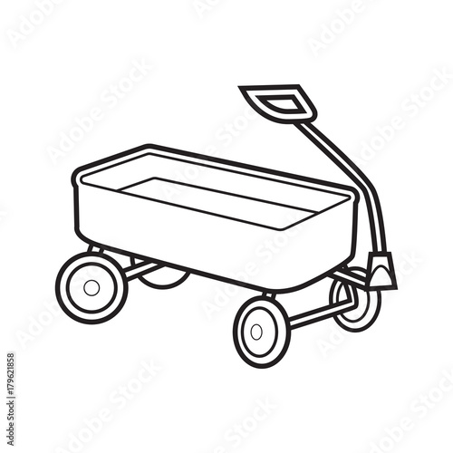 red wagon vector cartoon