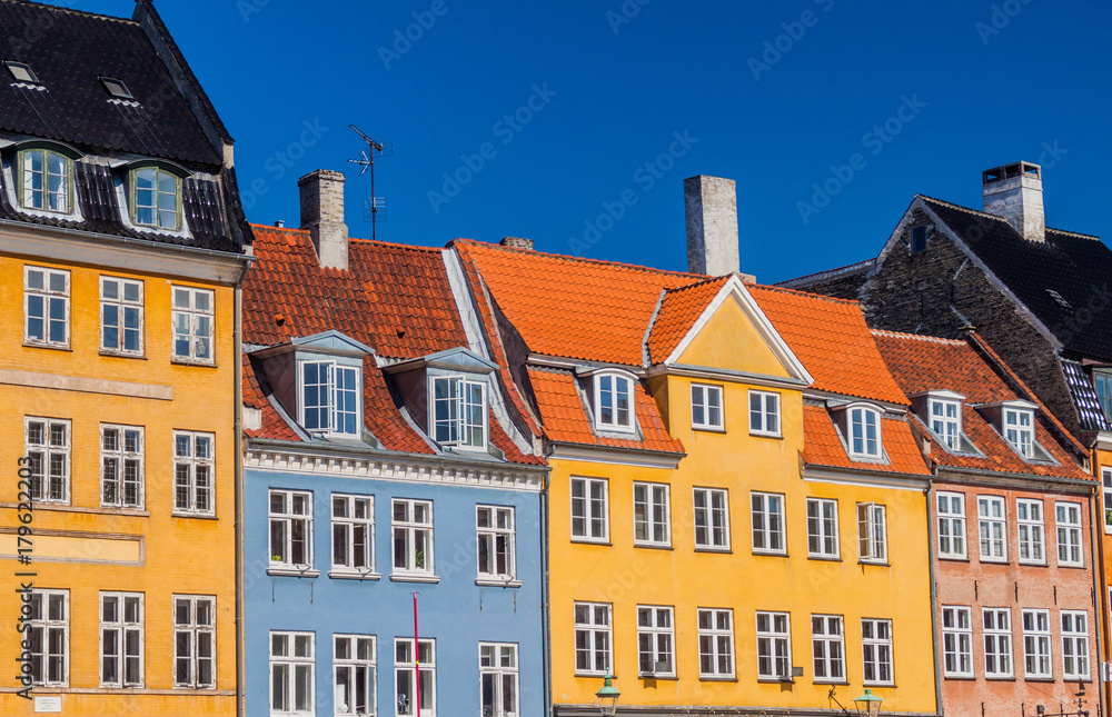 Colorful houses of Nyhavn district in Copenhagen, Denmark