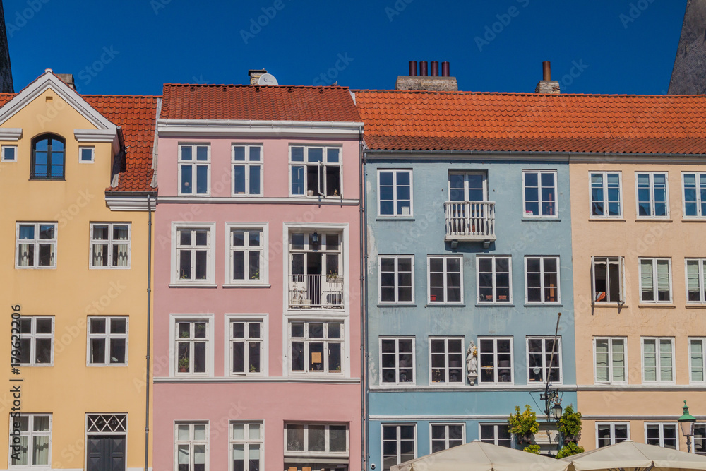 Colorful houses of Nyhavn district in Copenhagen, Denmark