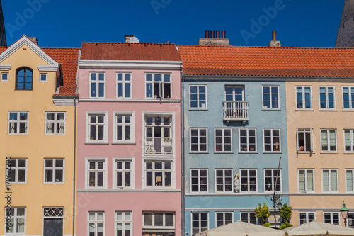 Colorful houses of Nyhavn district in Copenhagen  Denmark