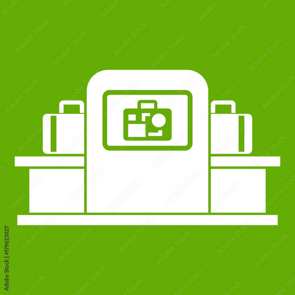 Airport baggage scanner icon green Airport baggage scanner icon green