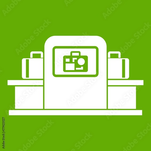 Airport baggage scanner icon green